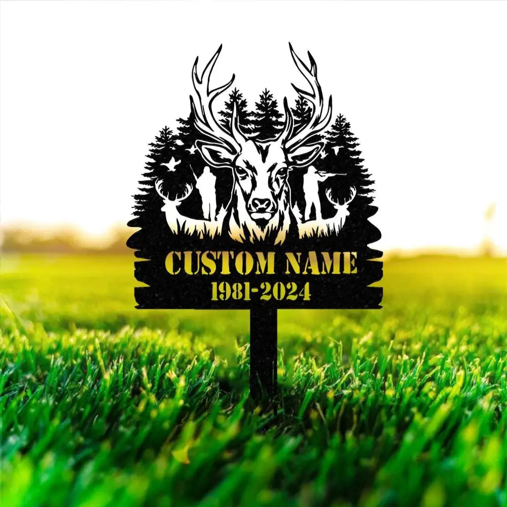 Personalized Deer Hunting Memorial Stake Memorial Stake Hunter Loss In Memorial Of Gift Hunter Loss Dad Lost Sympathy