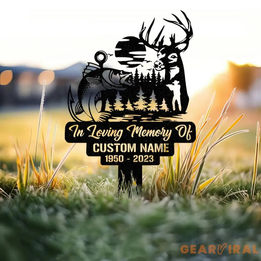 Personalized Deer Hunting Memorial Stake Memorial Stake Hunter Loss In Memorial Of Gift Hunter Loss Dad Lost Sympathy