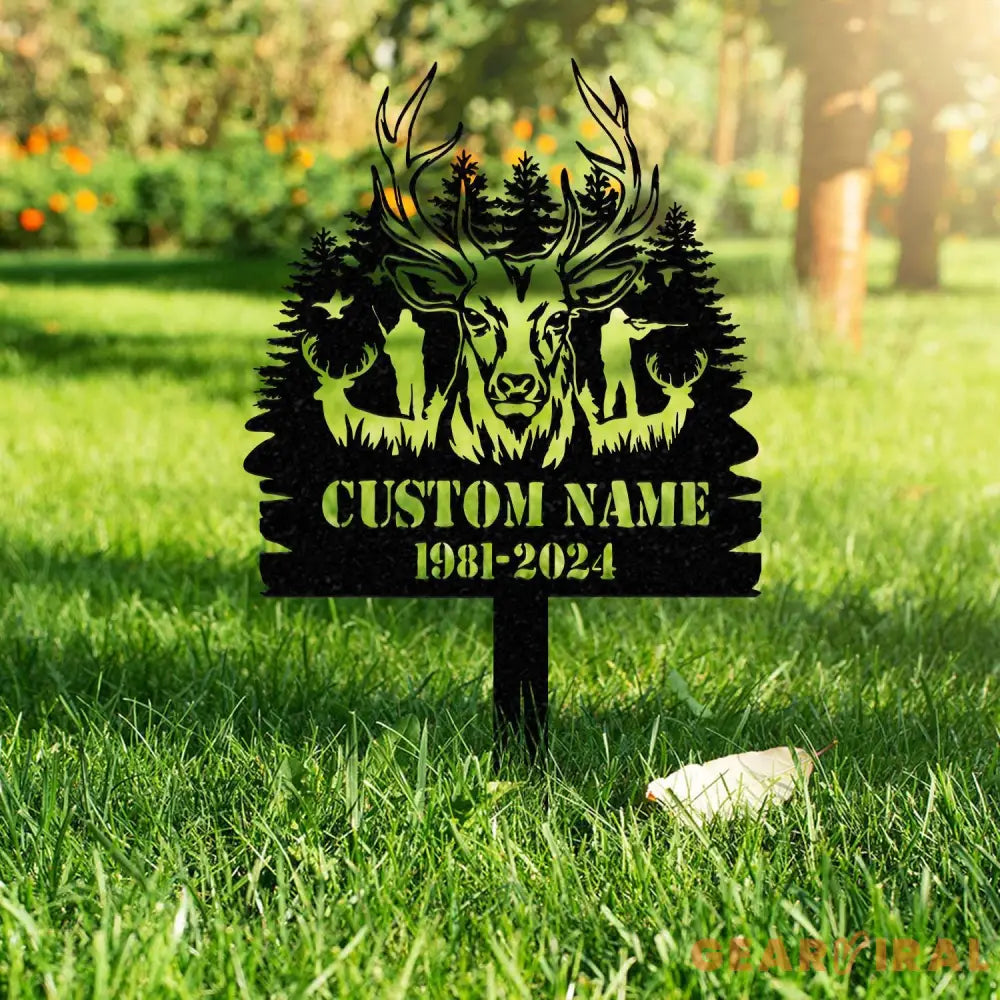 Personalized Deer Hunting Memorial Stake Memorial Stake Hunter Loss In Memorial Of Gift Hunter Loss Dad Lost Sympathy