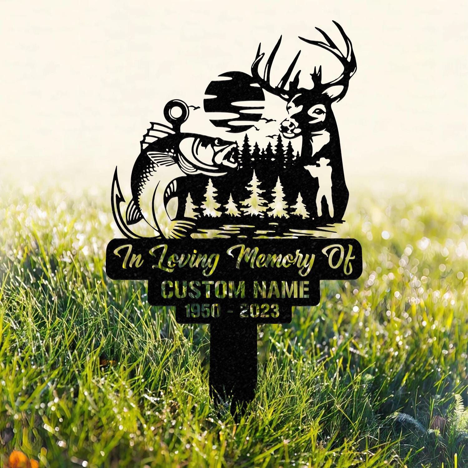 Personalized Deer Hunting Memorial Stake, Memorial Stake, Hunter Loss, In Memorial Of Gift, Hunter Loss, Dad Lost, Sympathy Sign, Grave Marker