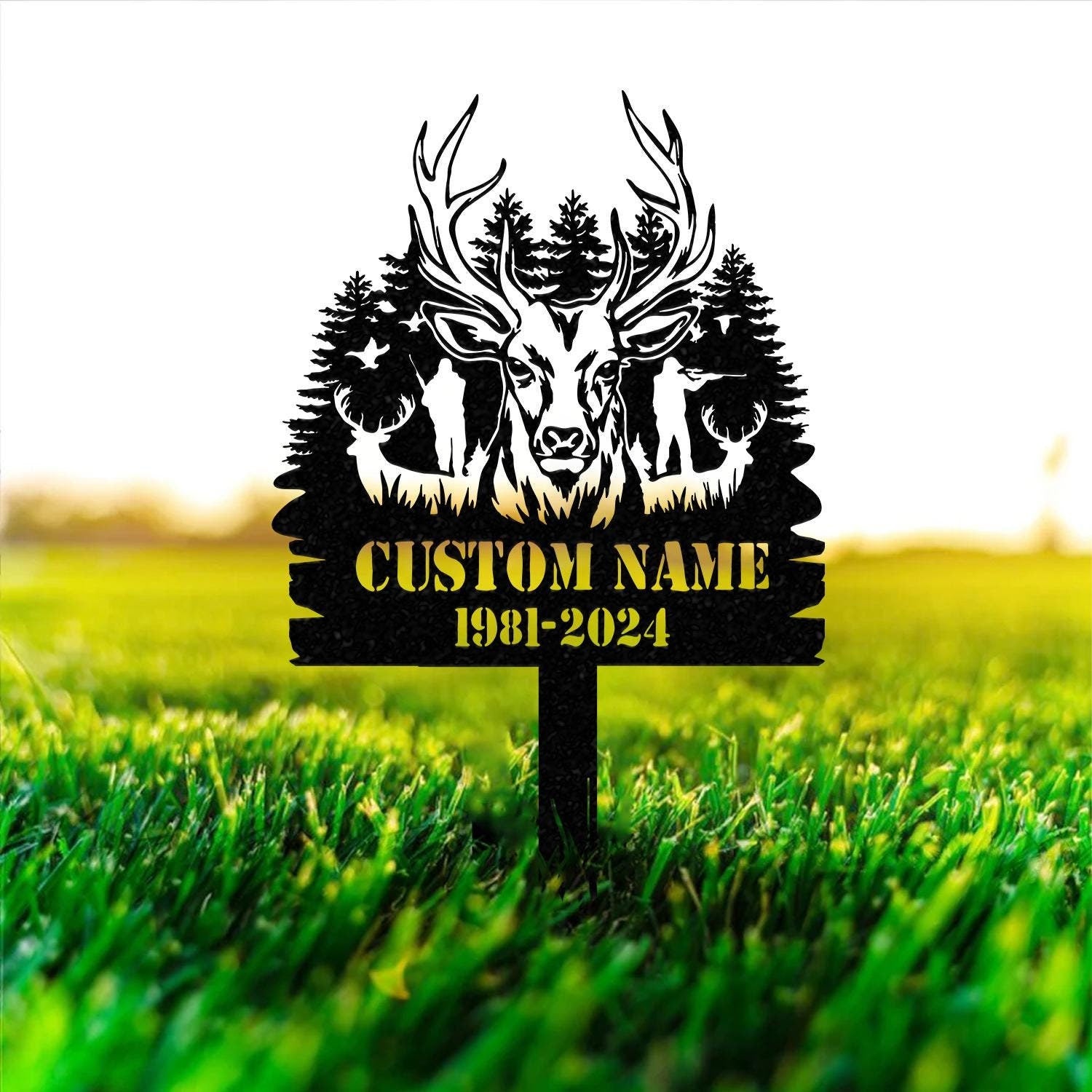 Personalized Deer Hunting Memorial Stake, Memorial Stake, Hunter Loss, In Memorial Of Gift, Hunter Loss, Dad Lost, Sympathy Sign, Grave Marker