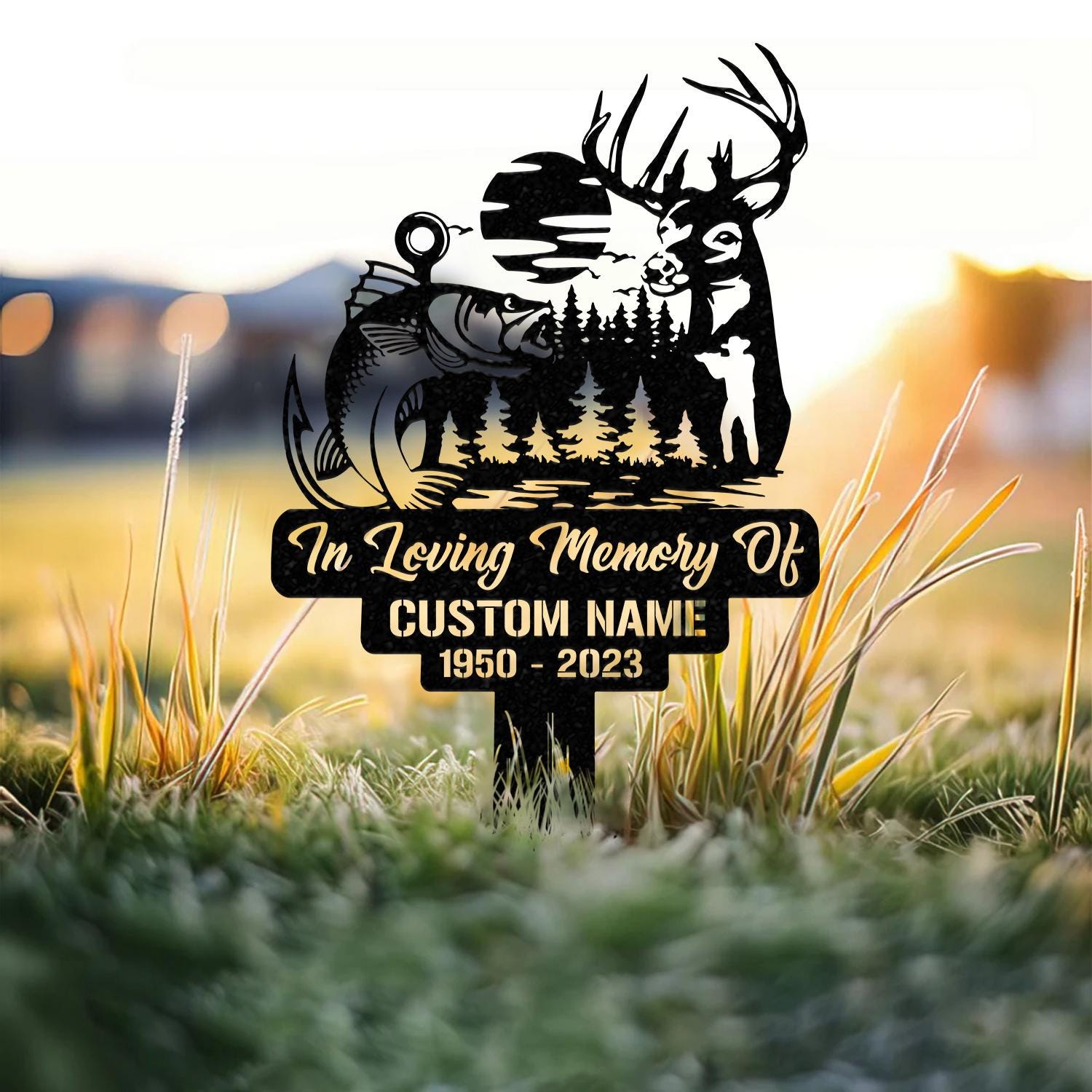 Personalized Deer Hunting Memorial Stake, Memorial Stake, Hunter Loss, In Memorial Of Gift, Hunter Loss, Dad Lost, Sympathy Sign, Grave Marker