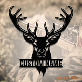 Personalized Deer Hunting Monogram Metal Sign LED Lights - Custom Deer Hunting Metal Signs - Deer Wall Decor - Dad Deer