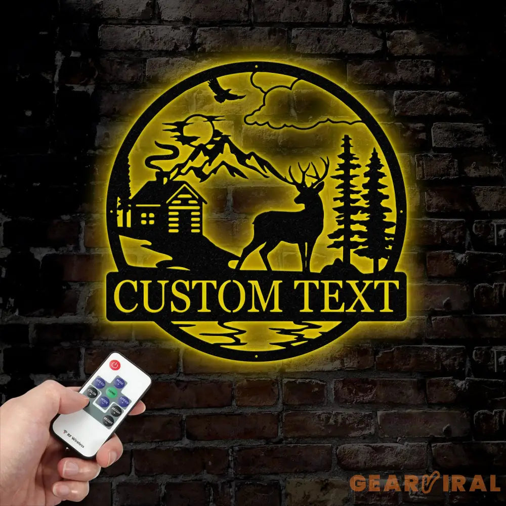 Personalized Deer Metal Sign Cabin Sign Last Name Sign Family Name Sign Gift For Deer Hunter Cabin Decor Outdoor Sign