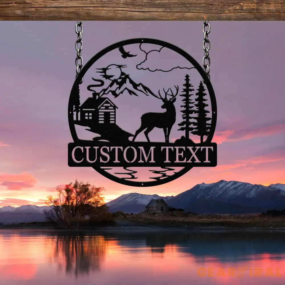 Personalized Deer Metal Sign Cabin Sign Last Name Sign Family Name Sign Gift For Deer Hunter Cabin Decor Outdoor Sign