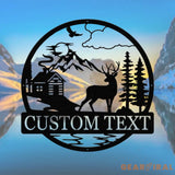 Personalized Deer Metal Sign Cabin Sign Last Name Sign Family Name Sign Gift For Deer Hunter Cabin Decor Outdoor Sign