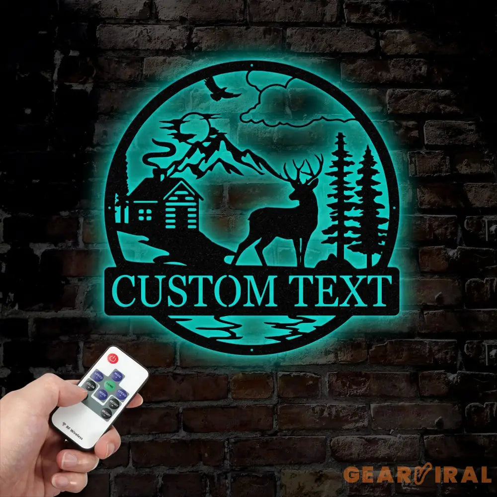 Personalized Deer Metal Sign Cabin Sign Last Name Sign Family Name Sign Gift For Deer Hunter Cabin Decor Outdoor Sign