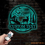 Personalized Deer Metal Sign Cabin Sign Last Name Sign Family Name Sign Gift For Deer Hunter Cabin Decor Outdoor Sign