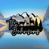 Personalized Deer Metal Sign Cabin Sign Last Name Sign Family Name Sign Gift For Deer Hunter Cabin Decor Outdoor Sign