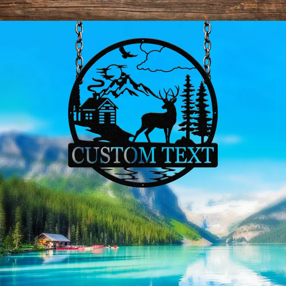 Personalized Deer Metal Sign Cabin Sign Last Name Sign Family Name Sign Gift For Deer Hunter Cabin Decor Outdoor Sign