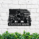 Personalized Dirt Bike Name Sign - Custom Quad Biker Metal Wall Art LED Light - All Terrain Vehicle ATV 4 Wheels Home Decor - Rider Decoration | GearViral
