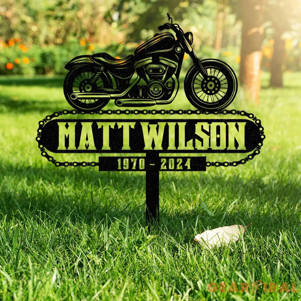 Personalized Dirtbike Motocross Biker Memorial Stake Personalized Biker Name Sign Metal Stake Sympathy Sign Grave