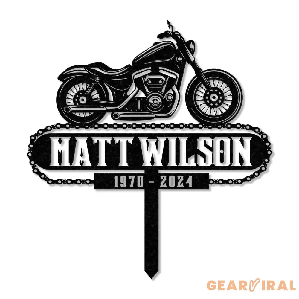 Personalized Dirtbike Motocross Biker Memorial Stake Personalized Biker Name Sign Metal Stake Sympathy Sign Grave