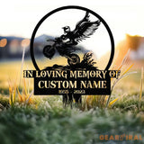 Personalized Dirtbike Motocross Biker Memorial Stake Personalized Biker Name Sign Metal Stake Sympathy Sign Grave
