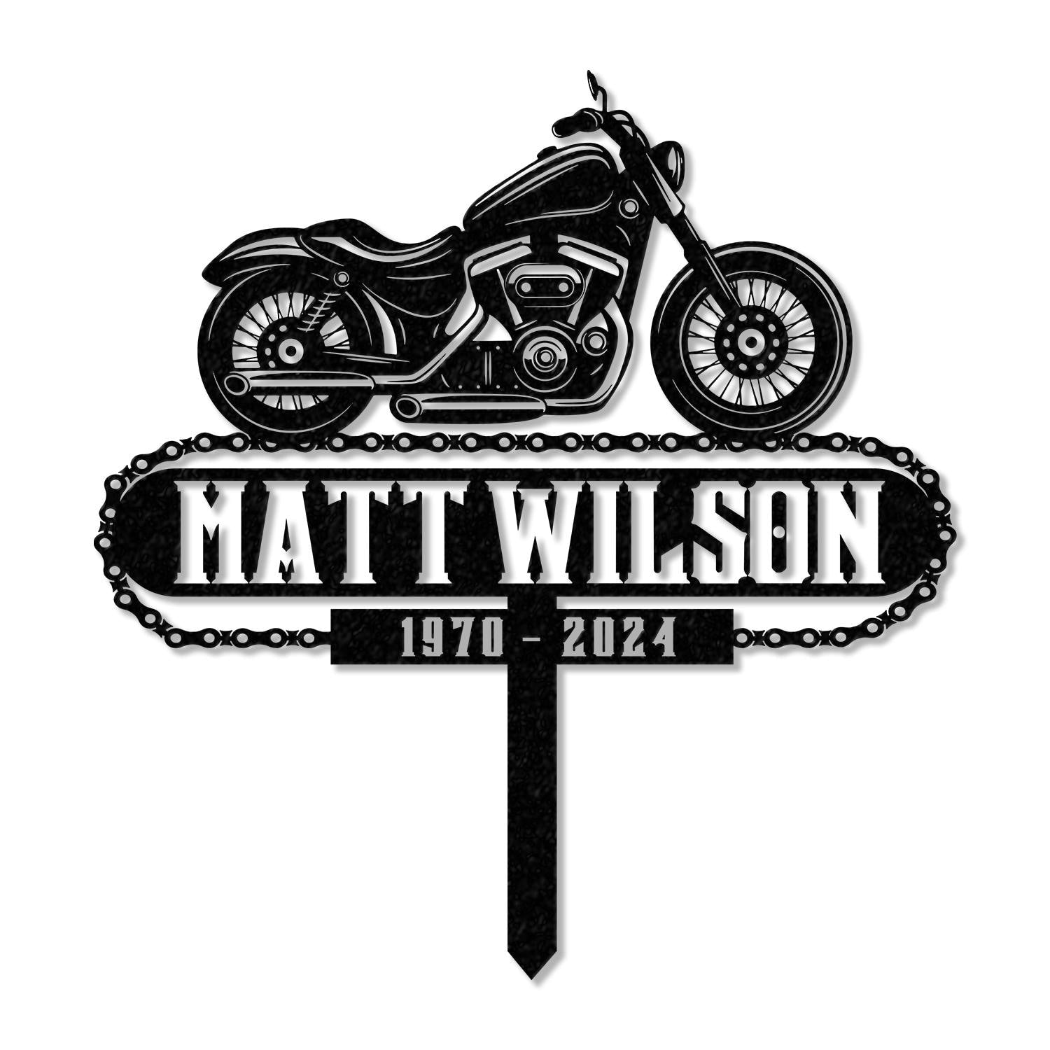 Personalized Dirtbike Motocross Biker Memorial Stake, Personalized Biker Name Sign, Metal Stake, Sympathy Sign, Grave Marker, Remembrance Stake