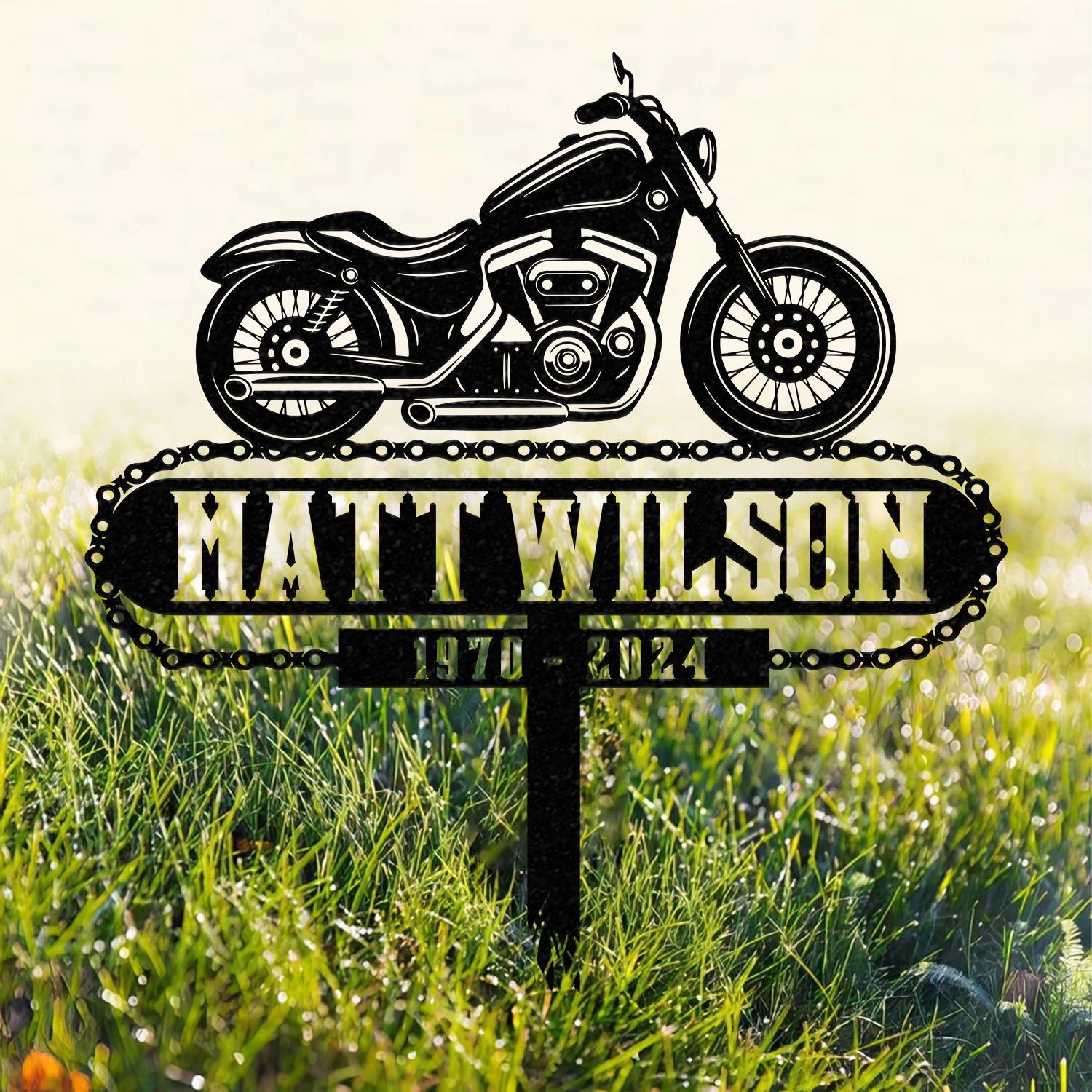 Personalized Dirtbike Motocross Biker Memorial Stake, Personalized Biker Name Sign, Metal Stake, Sympathy Sign, Grave Marker, Remembrance Stake