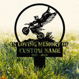 Personalized Dirtbike Motocross Biker Memorial Stake, Personalized Biker Name Sign, Metal Stake, Sympathy Sign, Grave Marker, Remembrance Stake