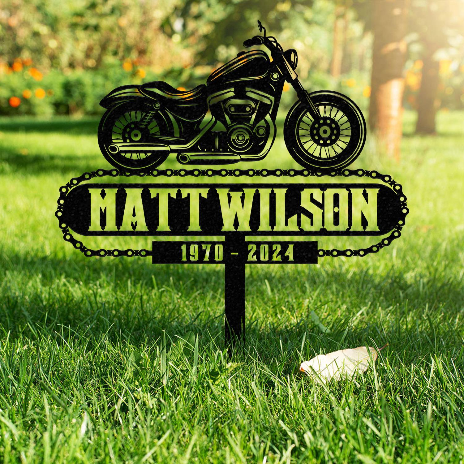 Personalized Dirtbike Motocross Biker Memorial Stake, Personalized Biker Name Sign, Metal Stake, Sympathy Sign, Grave Marker, Remembrance Stake