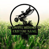 Personalized Dirtbike Motocross Biker Memorial Stake, Personalized Biker Name Sign, Metal Stake, Sympathy Sign, Grave Marker, Remembrance Stake
