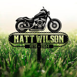 Personalized Dirtbike Motocross Biker Memorial Stake, Personalized Biker Name Sign, Metal Stake, Sympathy Sign, Grave Marker, Remembrance Stake