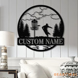 Personalized Disc Golf Metal Sign with LED Lights Custom Disc Golfer Name Sign Sports Wall Art Gift for Dad Home Decor