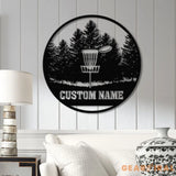 Personalized Disc Golf Metal Wall Art LED Light Custom Disc Golfer Name Sign Home Decor Disc Golf Wall Art Gift for