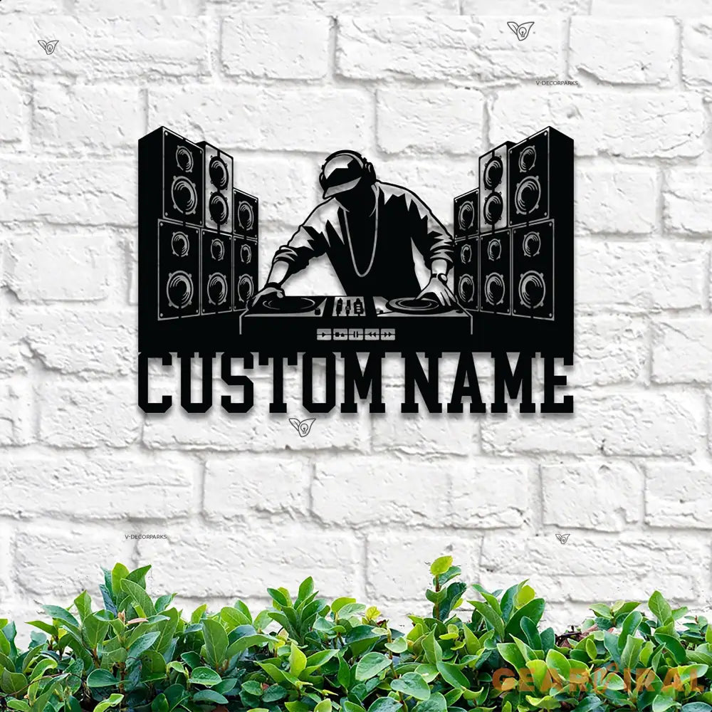 Personalized DJ Disc Jockey Music Metal Wall Art With Led Lights Custom Deejay Headphones Name Sign Home Decor Dee Jay