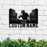 Personalized DJ Disc Jockey Music Metal Wall Art With Led Lights Custom Deejay Headphones Name Sign Home Decor Dee Jay
