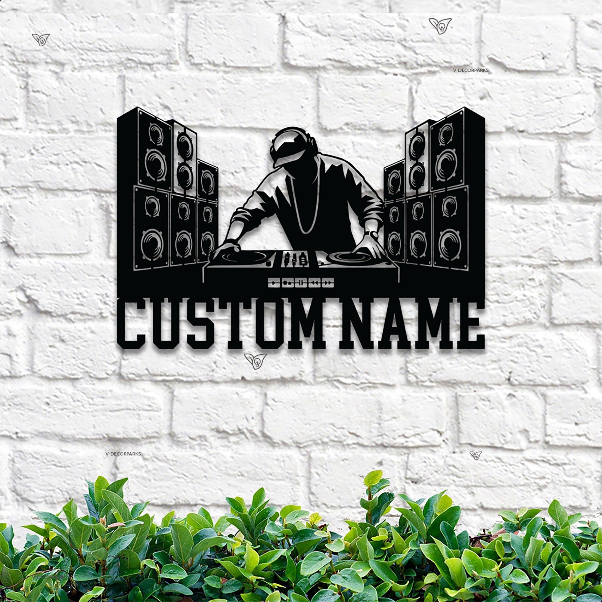 Personalized DJ Disc Jockey Music Metal Wall Art With Led Lights Custom Deejay Headphones Name Sign Home Decor Dee Jay Music Club Decoration | GearViral