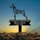Personalized Doberman Mandala Garden Stake Zentangle Yard Art Dog Memorial Sign Outdoor Decor Pet Loss Sympathy Gift