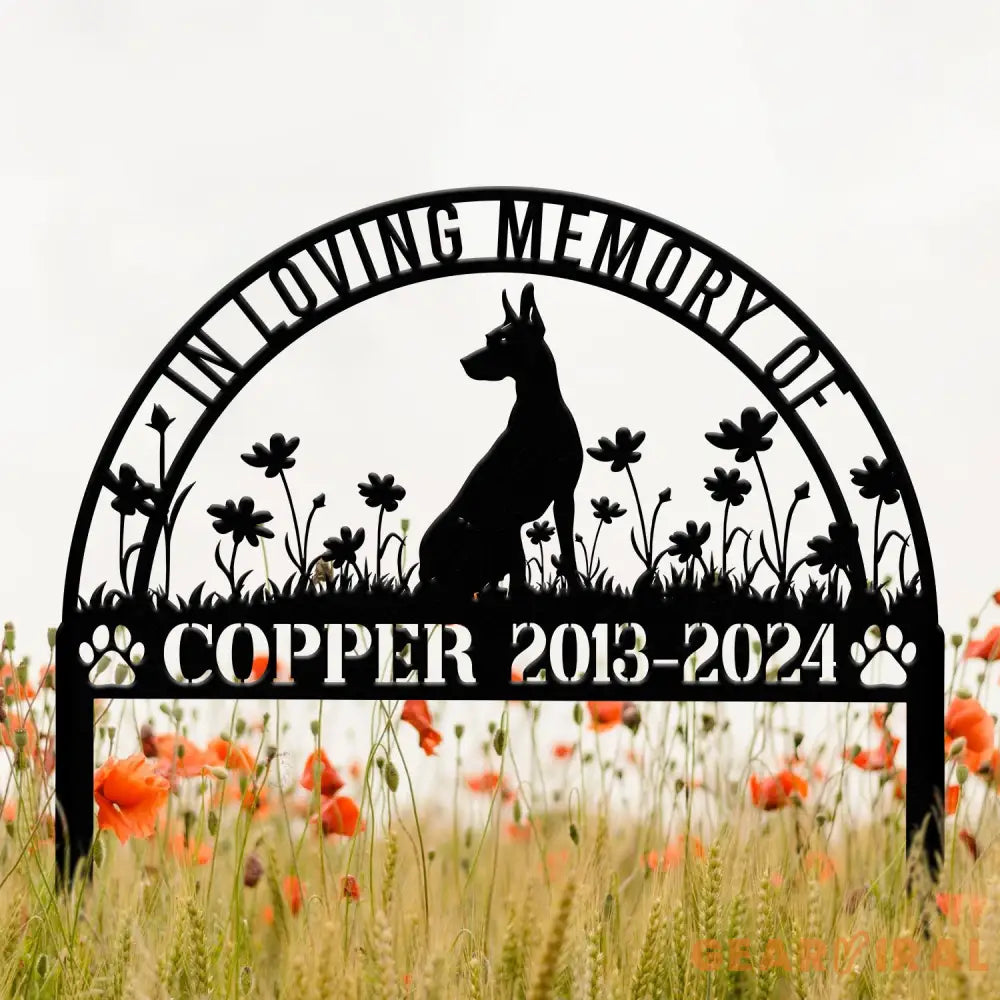 Personalized Doberman Memorial Stake Sign - Pet Grave Marker with Stake Doberman Gift Pet Loss Sympathy Sign