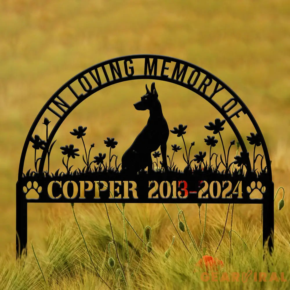 Personalized Doberman Memorial Stake Sign - Pet Grave Marker with Stake Doberman Gift Pet Loss Sympathy Sign