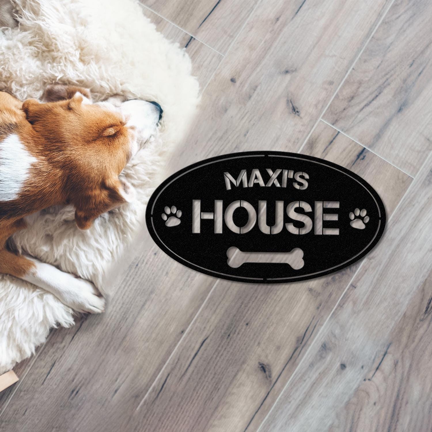 Personalized Dog Crate Metal Sign, Custom Dog Decor, Hanging Crate Sign, Custom Crate Sign, Dog Bone Sign, Custom Dog Gift, Crate Dog Decor