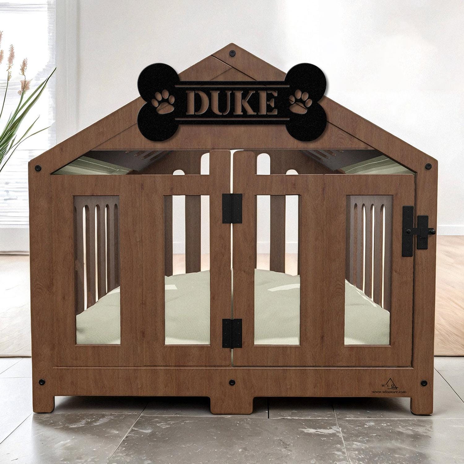 Personalized Dog Crate Metal Sign, Custom Dog Decor, Hanging Crate Sign, Custom Crate Sign, Dog Bone Sign, Custom Dog Gift, Crate Dog Decor