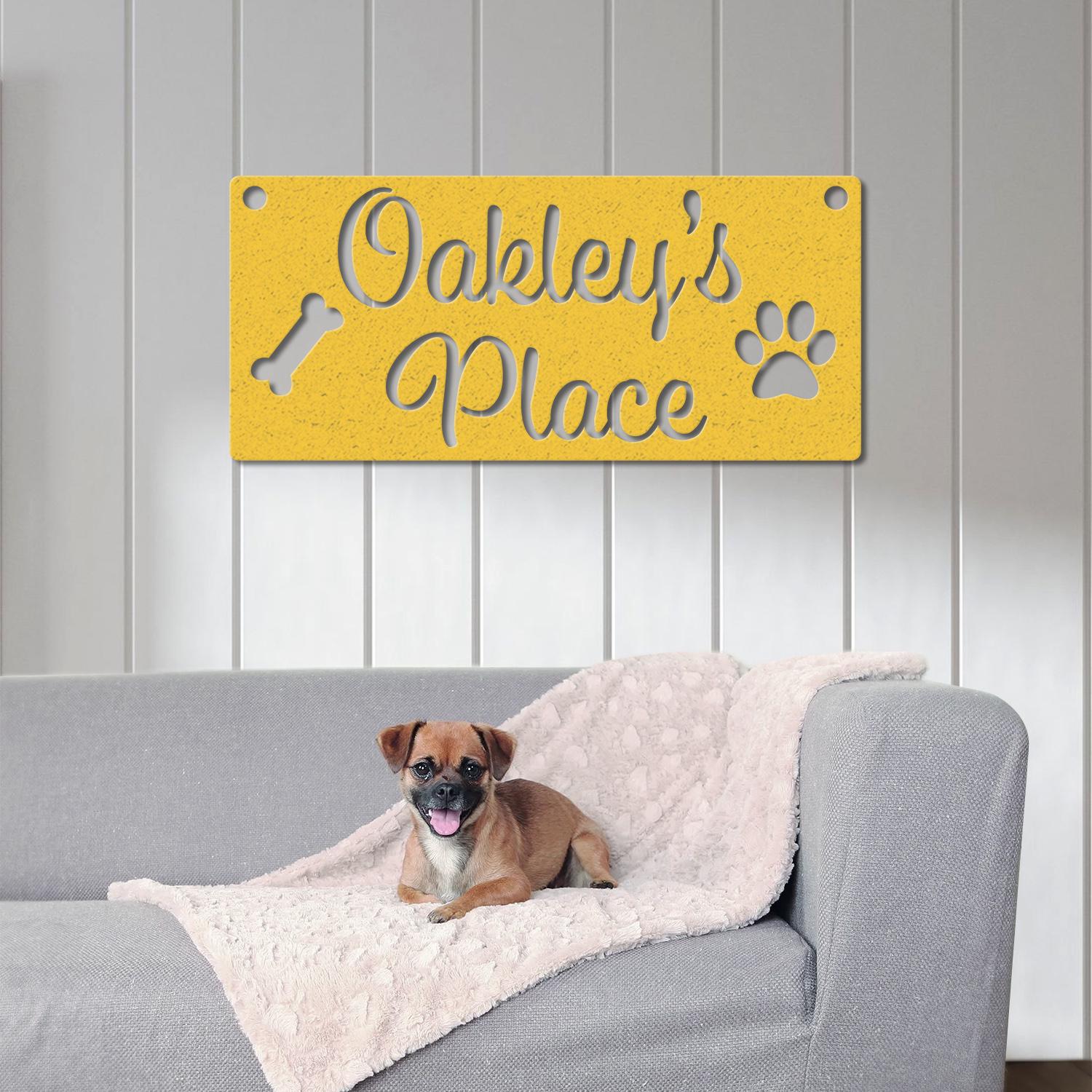 Personalized Dog Crate Metal Sign, Custom Dog Decor, Hanging Crate Sign, Custom Crate Sign, Dog Bone Sign, Custom Dog Gift, Crate Dog Decor