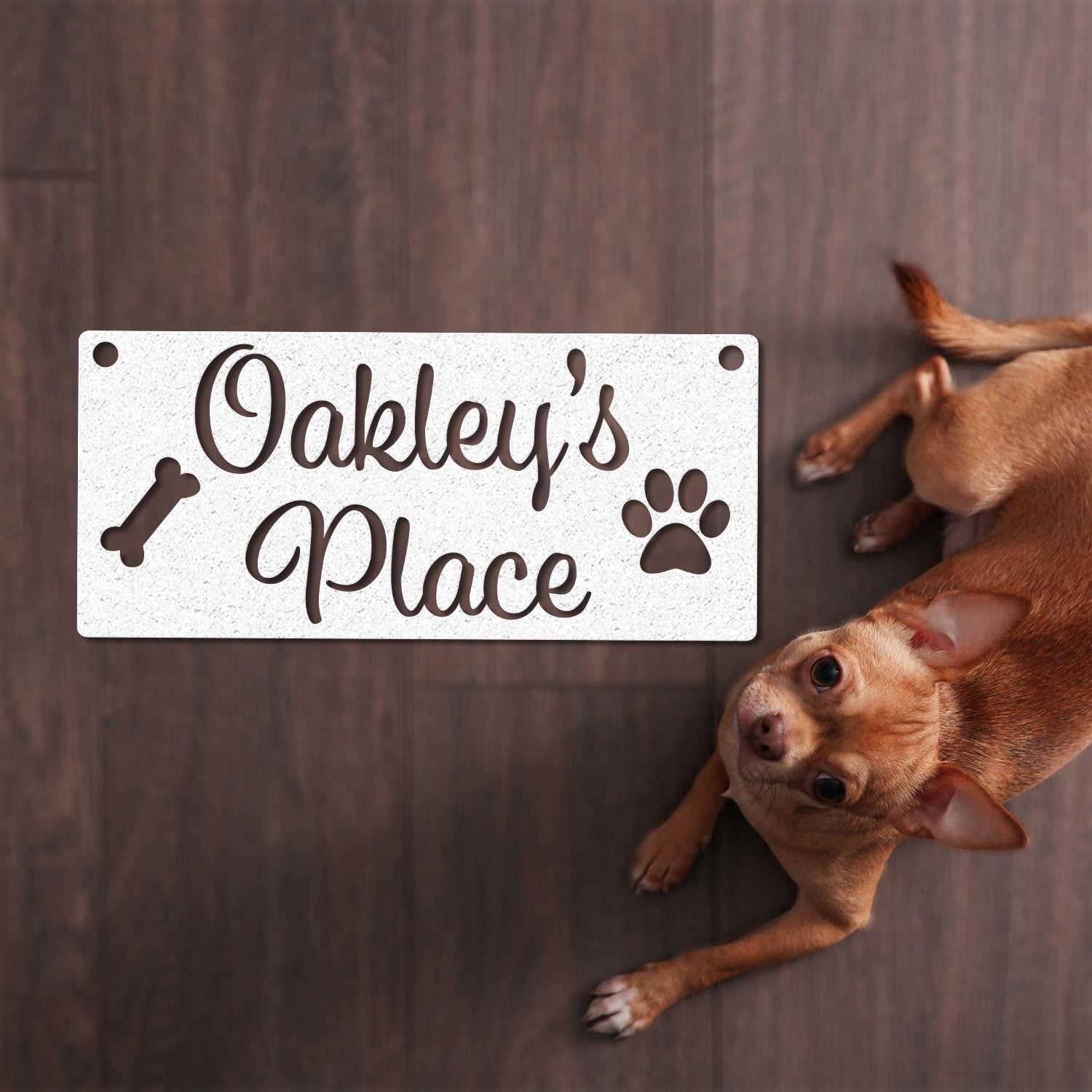 Personalized Dog Crate Metal Sign, Custom Dog Decor, Hanging Crate Sign, Custom Crate Sign, Dog Bone Sign, Custom Dog Gift, Crate Dog Decor