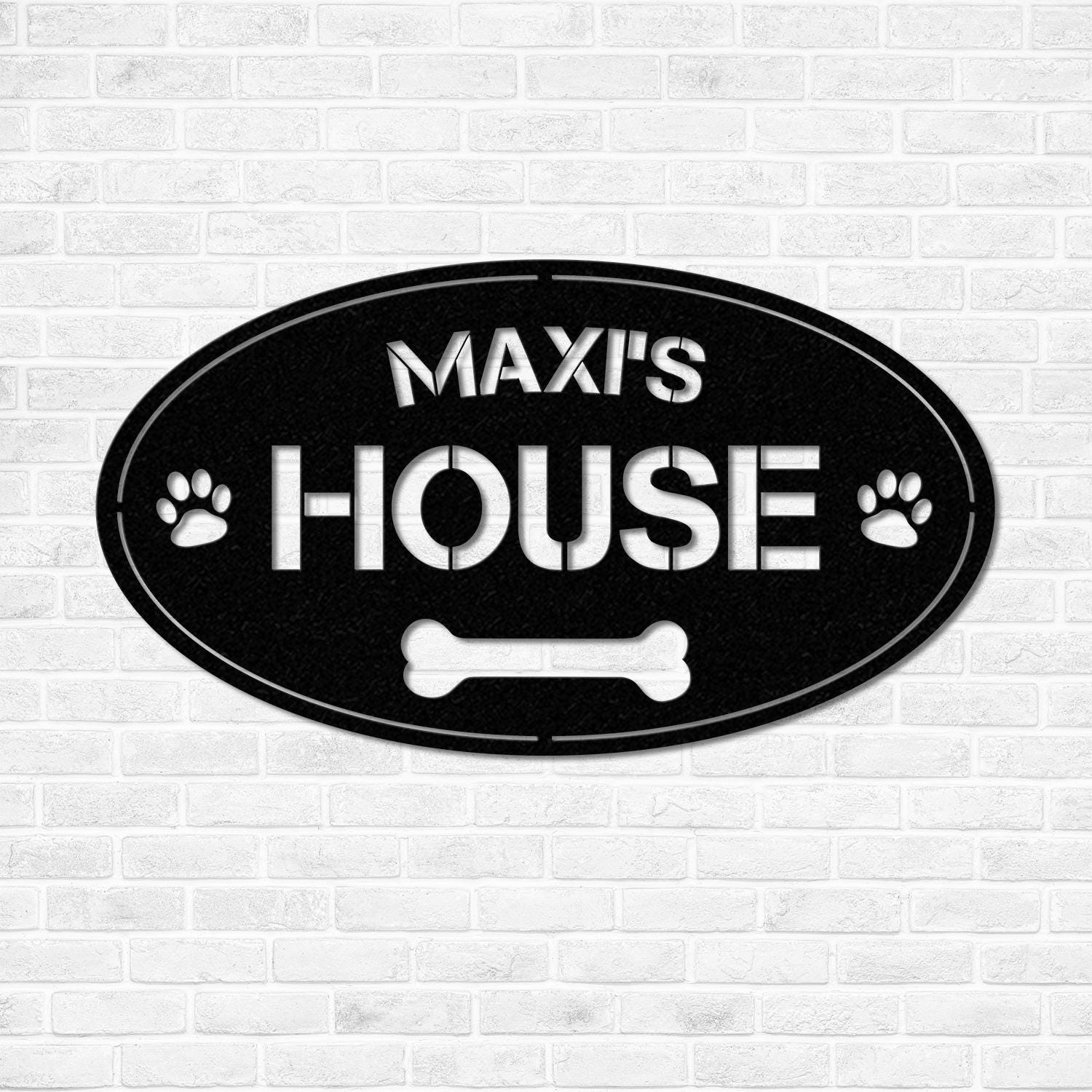 Personalized Dog Crate Metal Sign, Custom Dog Decor, Hanging Crate Sign, Custom Crate Sign, Dog Bone Sign, Custom Dog Gift, Crate Dog Decor