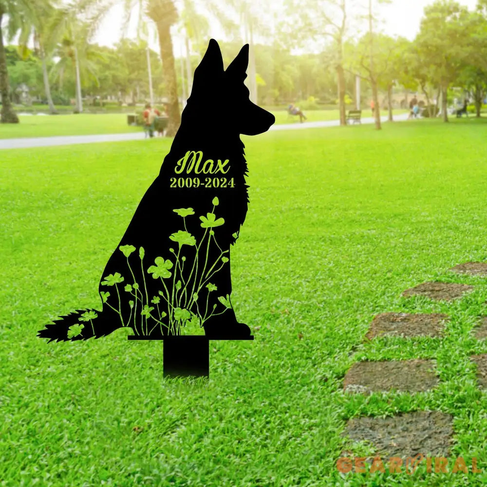 Personalized Dog Memorial Metal Stake - German shepherd Lover - German Shepherd Loss - Sympathy Gift | GearViral