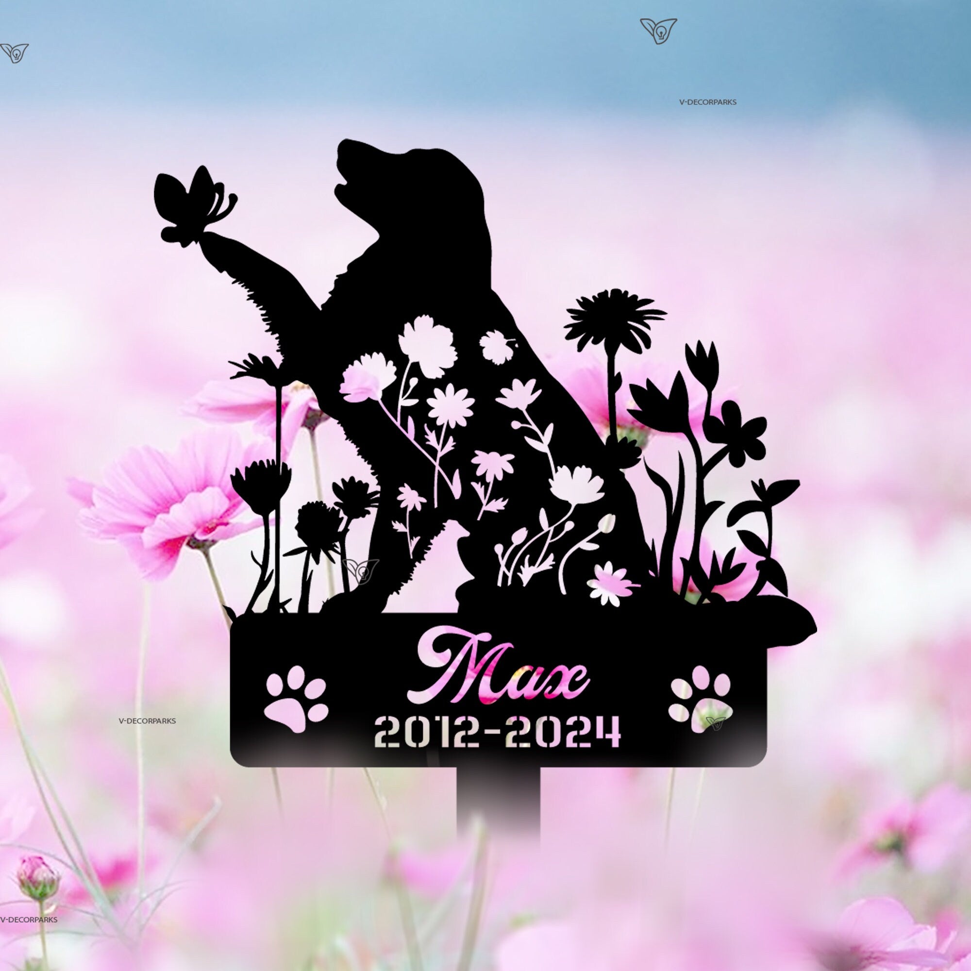 Personalized Dog Memorial Stake - Golden Retriever Memorial - Loss of Dog Gift - Golden Retriever Metal Grave Marker | GearViral