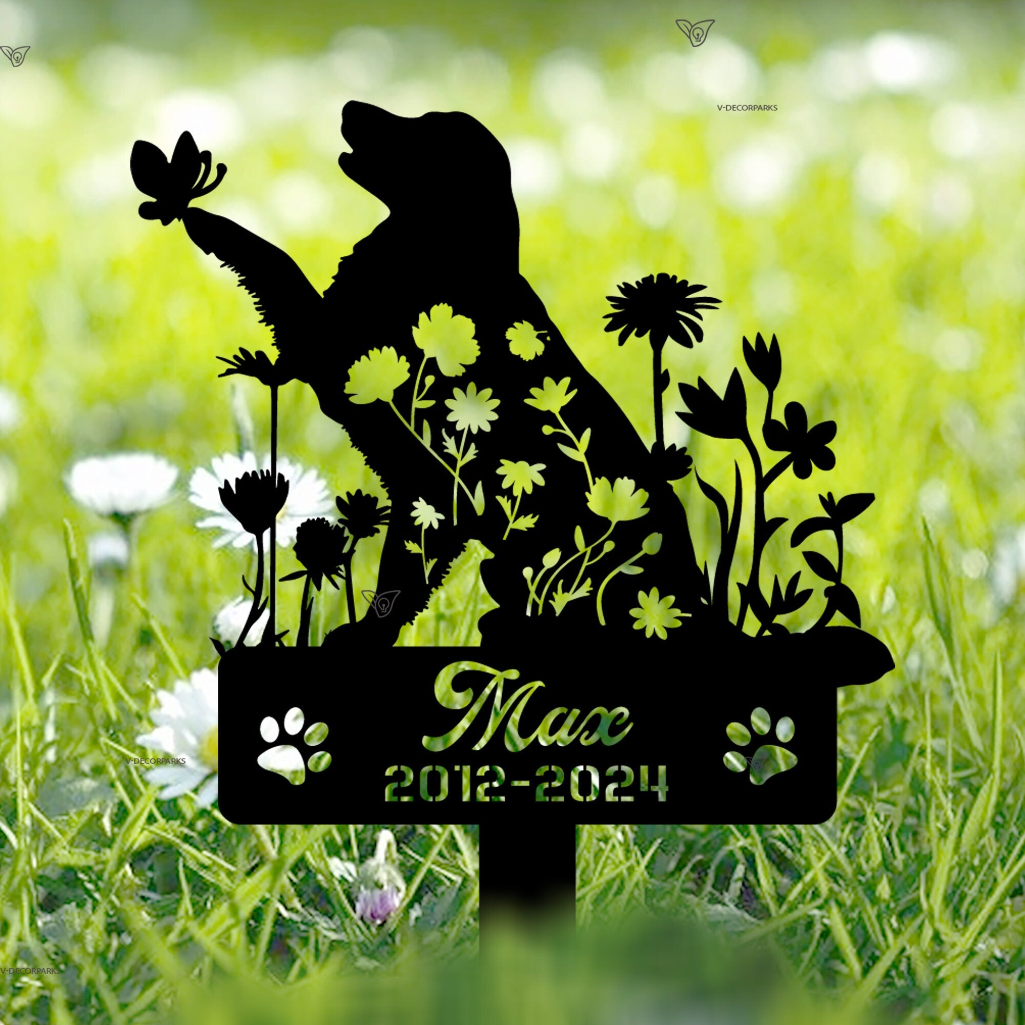 Personalized Dog Memorial Stake - Golden Retriever Memorial - Loss of Dog Gift - Golden Retriever Metal Grave Marker | GearViral