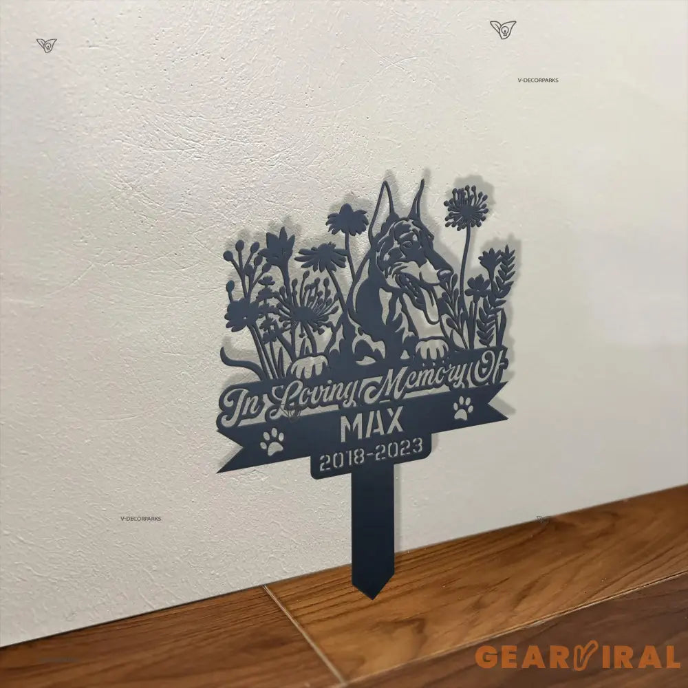 Personalized Dog Memorial Stake - Doberman Sign - In Loving Memory Doberman Dog - Metal Stake | GearViral