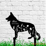 Personalized Dog Memorial Stake - German Shepherd - Metal Stake - German Shepherd Sign | GearViral
