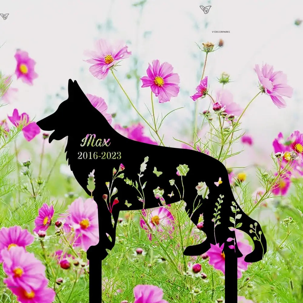 Personalized Dog Memorial Stake - German Shepherd - Metal Stake - German Shepherd Sign | GearViral