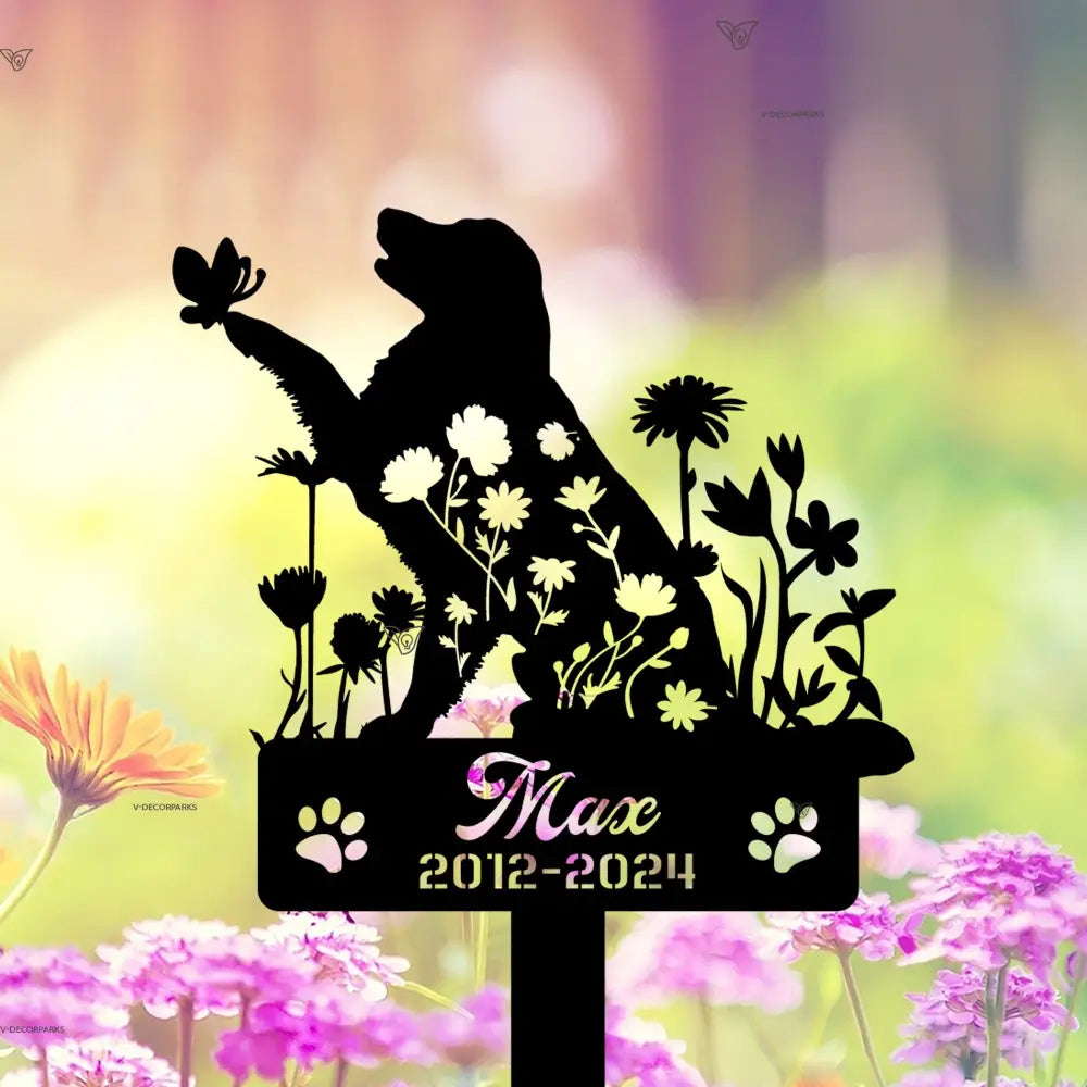 Personalized Dog Memorial Stake - Golden Retriever Memorial - Loss of Dog Gift - Golden Retriever Metal Grave Marker