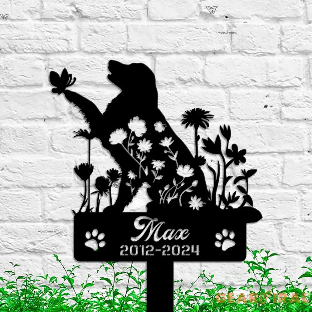 Personalized Dog Memorial Stake - Golden Retriever Memorial - Loss of Dog Gift - Golden Retriever Metal Grave Marker