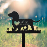 Personalized Dog Memorial Stake - Metal Stake - Dachshund Dog - Sympathy Sign | GearViral