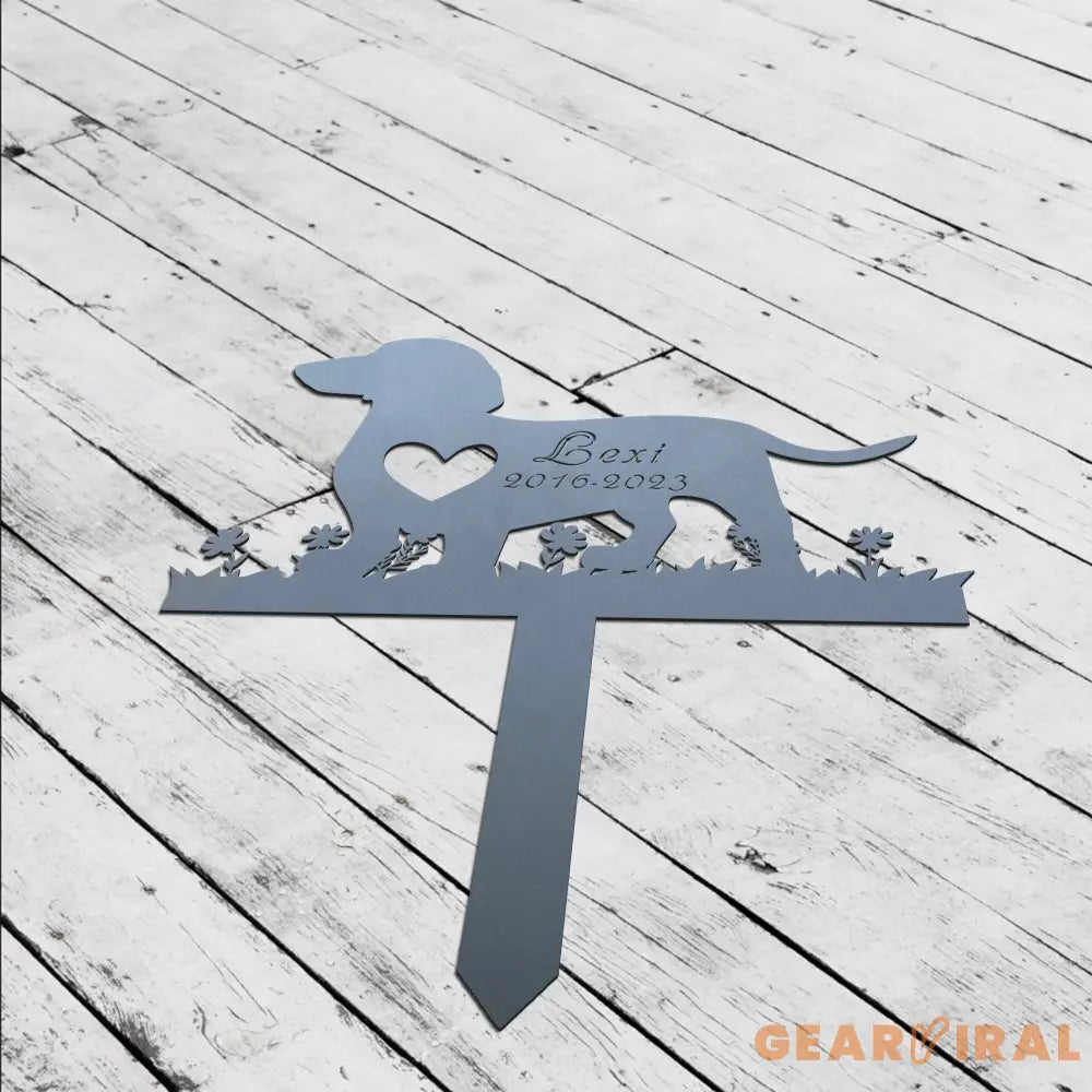 Personalized Dog Memorial Stake - Metal Stake - Dachshund Dog - Sympathy Sign | GearViral