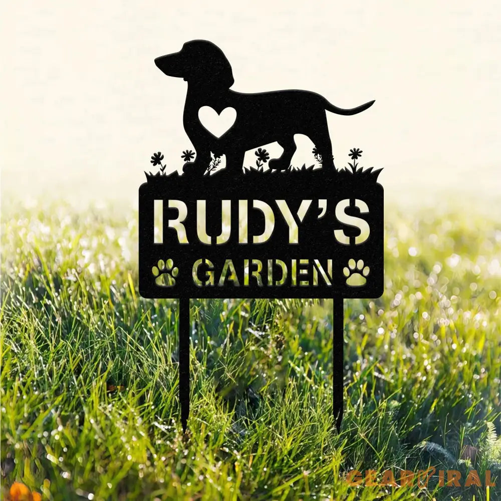 Personalized Dog Memorial Stake Metal Stake Dachshund Dog Sympathy Sign Remembrance Stake Cat Garden Sign Pet Grave