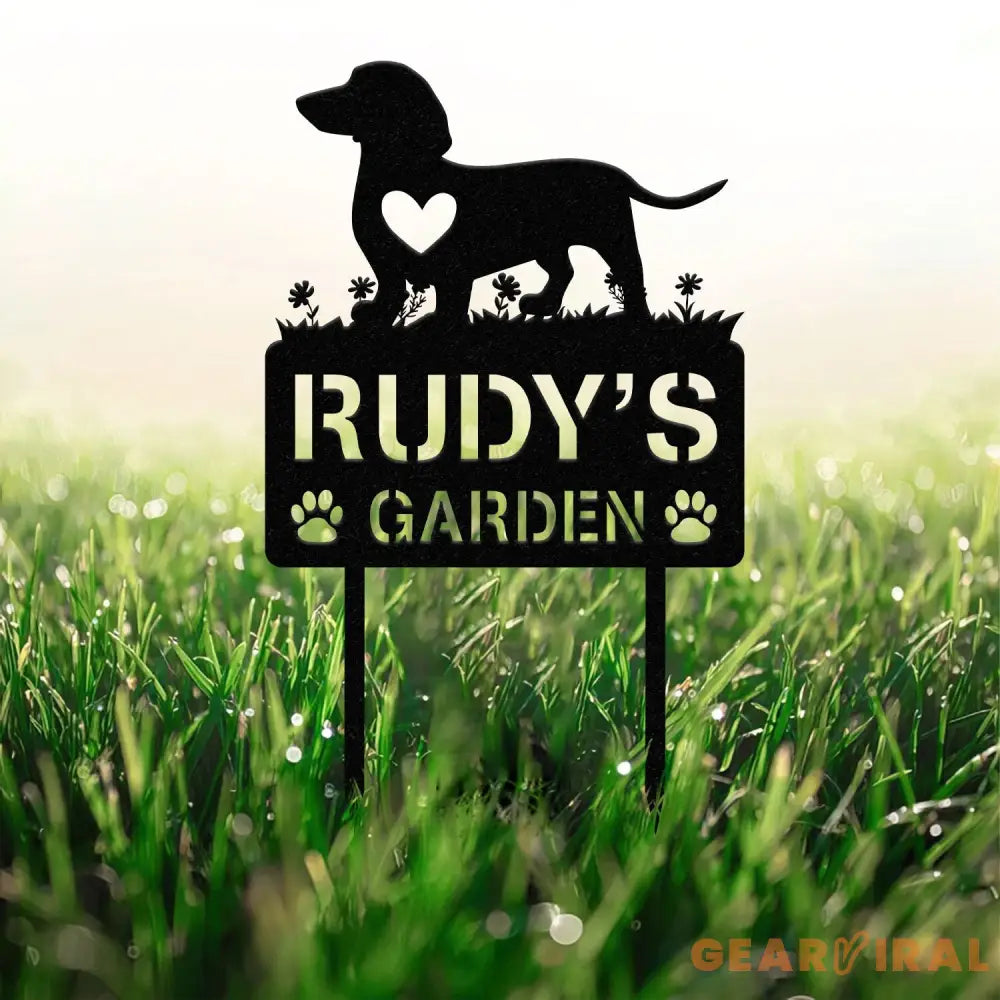 Personalized Dog Memorial Stake Metal Stake Dachshund Dog Sympathy Sign Remembrance Stake Cat Garden Sign Pet Grave