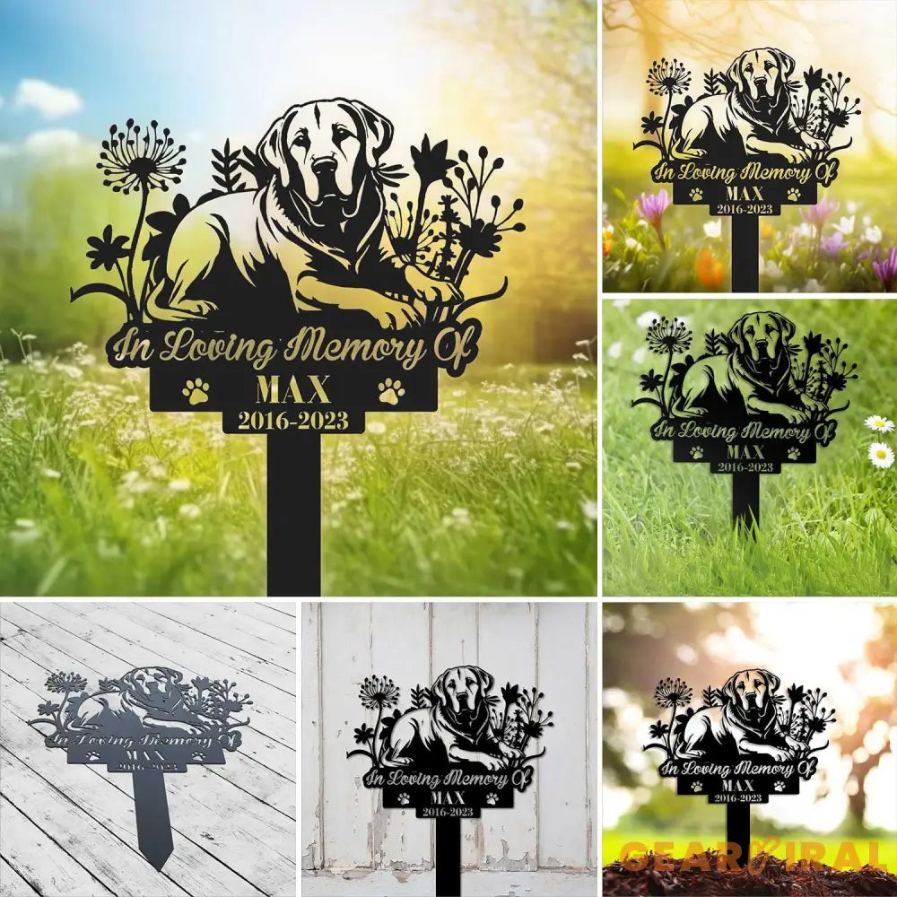 Personalized Dog Memorial Stake - Metal Stake - Labrador Retriever - Pet Grave Marker | GearViral
